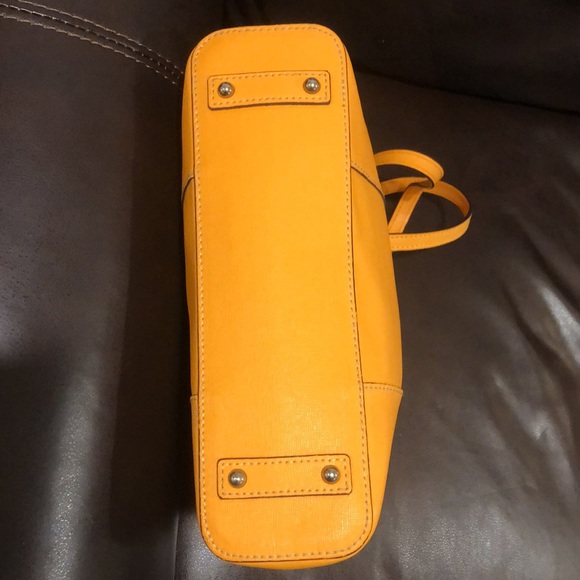 DOONEY BOURKE Orange Saffiano Leather Red Lining Two Top Handle Shoulder Straps - Picture 14 of 17